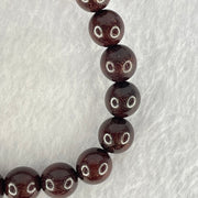 Natural Blood Rosewood Beads Bracelet 天然血檀手链 10.77g 17cm 10.4mm 19 Beads - Huangs Jadeite and Jewelry Pte Ltd