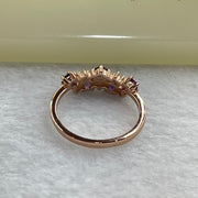 Natural Deep Purple Amethyst with Crystals in S925 Sliver Rose Gold Colour Ring 1.62g US6 HK13 3.0 by 2.0mm  9pcs - Huangs Jadeite and Jewelry Pte Ltd