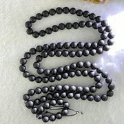 Natural Dark Matt Black Amber Beads Necklace 天然大黑天翁琥珀项链 20.59g 70cm 8.1mm 1 Bead 6.4mm 104 Beads - Huangs Jadeite and Jewelry Pte Ltd
