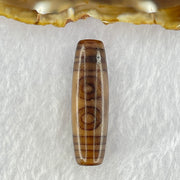 Natural Powerful Tibetan Old Oily Agate 5 Eyes Dzi Bead Heavenly Master (Tian Zhu) 五眼天诛 8.32g 39.3 by 11.6mm - Huangs Jadeite and Jewelry Pte Ltd