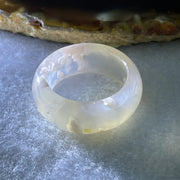 Natural Pinkish Flower Agate Ring 5.52g 9.5 by 4.0mm US 9.2 HK 20.5 - Huangs Jadeite and Jewelry Pte Ltd