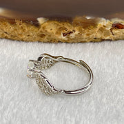 Rainbow Cubic Zirconia with Crystals In S925 Sliver Ring (Adjustable Size) 1.63g 5.2 by 5.5 by 3.2mm - Huangs Jadeite and Jewelry Pte Ltd