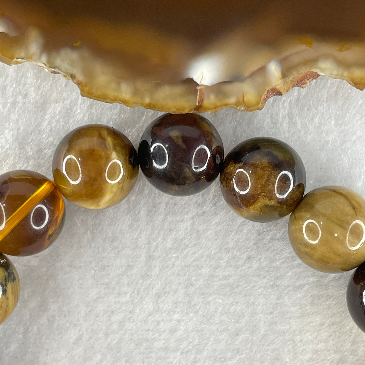 Natural Mixed Amber Beads Bracelet 14.67g 16.5cm 11.9mm 17 Beads