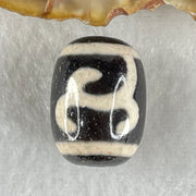 Natural Powerful Tibetan Old Oily Black White Agate Green Tara Dzi Bead Heavenly Master (Tian Zhu) 绿度母天珠 4.99g 17.9 by 13.4mm - Huangs Jadeite and Jewelry Pte Ltd