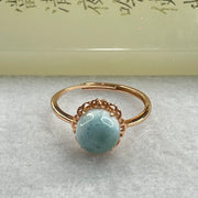 Natural Larimar in S925 Silver Rose Gold Color Ring (Adjustable Size) 2.04g 8.9 by 5.5mm - Huangs Jadeite and Jewelry Pte Ltd