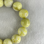 Natural Green Serpentine Jade Beads Bracelet 天然黄山玉手链 54.12g 15cm 14.1mm 14 Beads - Huangs Jadeite and Jewelry Pte Ltd