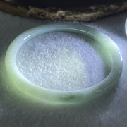 Type A Light Blueish Green Jadeite Bangle 19.39g Internal Diameter 57.6mm 5.9 by 6.0mm (Slight Internal Lines) - Huangs Jadeite and Jewelry Pte Ltd