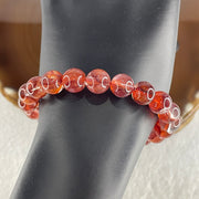 Good Grade Natural Red Ferruginous Quartz Beads Bracelet 22.47g 15.5cm 9.2mm 21 Beads - Huangs Jadeite and Jewelry Pte Ltd