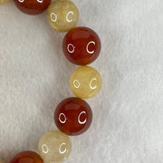 Entry Grade Natural Golden Rutilated Quartz with Orange Crystal Beads Bracelet 70.56g 18.5cm 16.0mm 16 Beads - Huangs Jadeite and Jewelry Pte Ltd