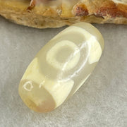 Natural Powerful Tibetan Old Oily Agate 3 Eyes Dzi Bead Heavenly Master (Tian Zhu) 三眼天诛 3.17g 20.1 by 10.4mm - Huangs Jadeite and Jewelry Pte Ltd