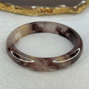 Transparent Quartzite Jade Dark Purple with Purple and Yellow Patches Bangle 天山玉手镯 Internal Diameter 54.8mm 40.68g 12.4 by 7.8mm - Huangs Jadeite and Jewelry Pte Ltd
