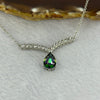 Cubic Zirconia with Sliver Chain Necklace 4.65g 10.9 by 8.0 by 3.4 mm - Huangs Jadeite and Jewelry Pte Ltd