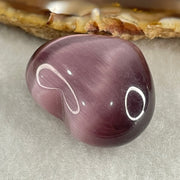 Natural Purple Cats Eye Glass Mini Heart Shape Display 17.43g 30.1 by 25.3 by 16.5mm - Huangs Jadeite and Jewelry Pte Ltd