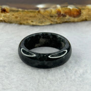 Type A Black Wuji Jadeite Ring 4.21g 7.4 by 3.6mm US8 HK17.75 - Huangs Jadeite and Jewelry Pte Ltd
