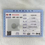 Type A Semi Icy Faint Lavender To White With Wuji Grey Spots Jadeite Ping An Kou Donut Pendant 2.90g 14.4 by 6.9mm - Huangs Jadeite and Jewelry Pte Ltd