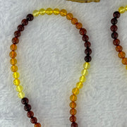 Natural Mixed Color Amber Beads Elastic Necklace 天然血珀项链 10.77g 36cm 7.4mm 52 Beads - Huangs Jadeite and Jewelry Pte Ltd