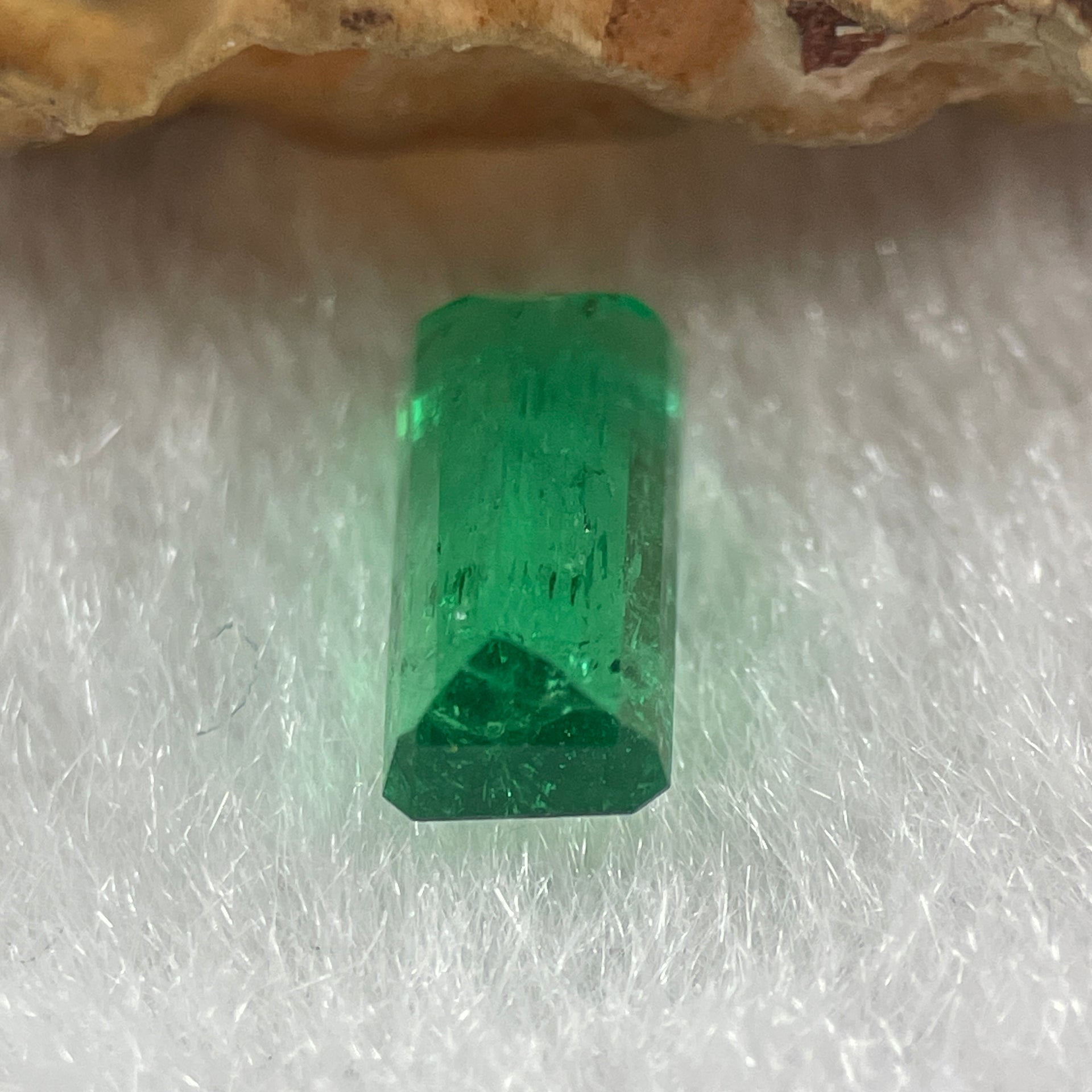 Natural Colombia Green Emerald (Beryl) Cut-Cornered Rectangular step cut 0.88ct 8.5 by 3.8 by 2.8mm - Huangs Jadeite and Jewelry Pte Ltd