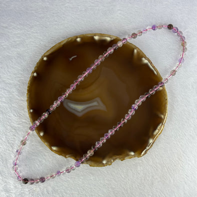 Average Grade Natural Super 7 Crystal Beads Necklace 天然超级七水晶珠项链 34.89g 56cm 6.9mm 85 Beads