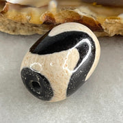 Natural Powerful Tibetan Old Oily Agate Tiger Tooth Daluo Dzi Bead Heavenly Master (Tian Zhu) 虎呀天诛 4.73g 17.7 by 13.2mm - Huangs Jadeite and Jewelry Pte Ltd