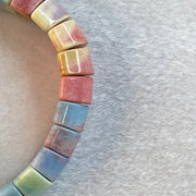 Natural Rainbow Gobi Agate Beads Bracelet 42.61g 15.5cm 16.3 by 6.7 by 7.6mm - Huangs Jadeite and Jewelry Pte Ltd