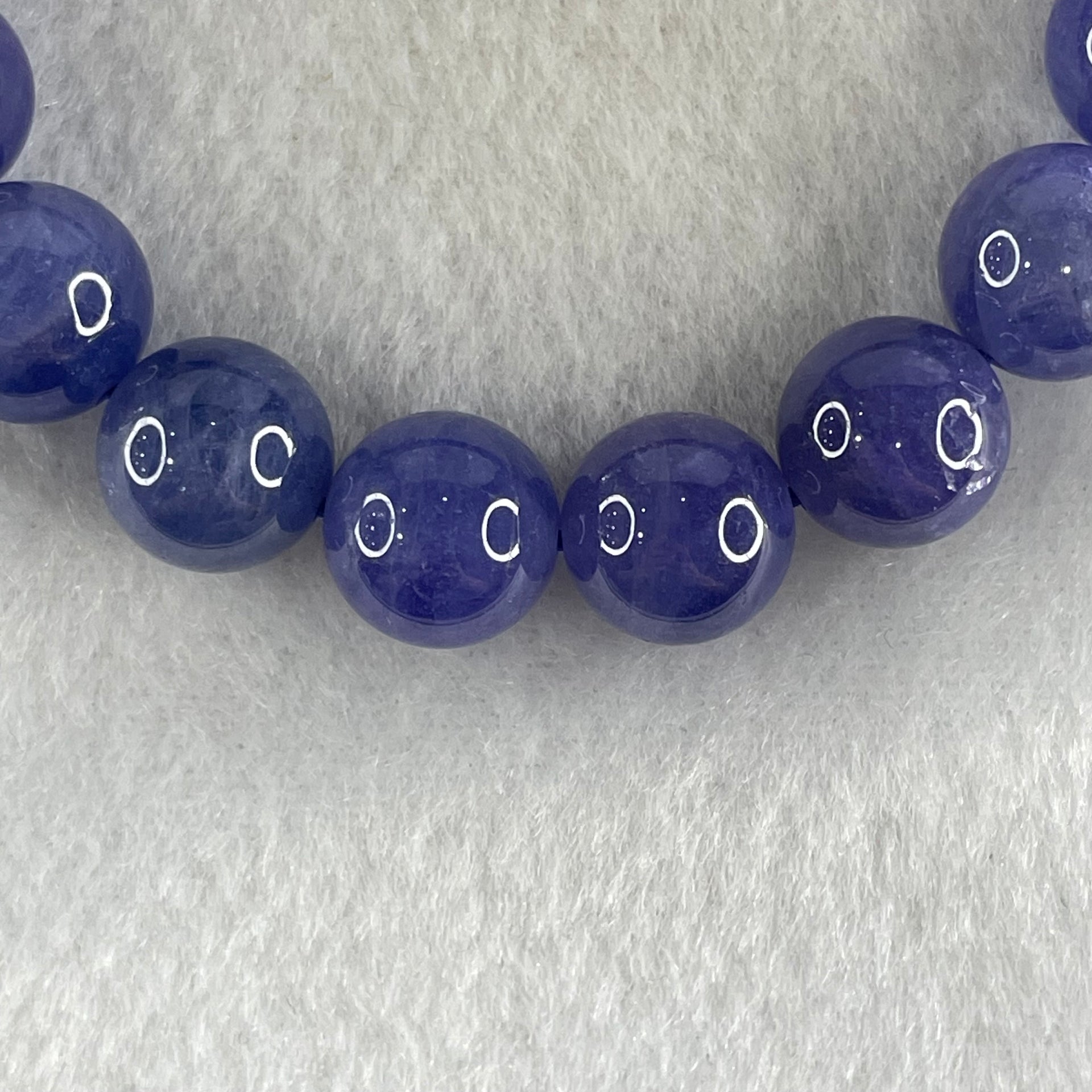 Good Grade Natural Blue Tanzanite Beads Bracelet 39.53g 16.5cm 10.8mm 19 Beads - Huangs Jadeite and Jewelry Pte Ltd