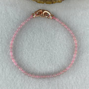 Natural Type A Semi-Icy Pink Jadeite Beads Bracelet | 17cm Delicate 3.8mm Round Genuine Pink Jade Bracelet Rose Gold Clasp (5.32g 49 Beads) - Huangs Jadeite and Jewelry Pte Ltd