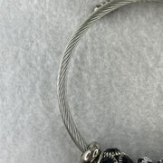 Natural Black Onyx Ball Charm with Bee Silver Bracelet 23.90g 13.7 by 5.0 by 1.2mm - Huangs Jadeite and Jewelry Pte Ltd