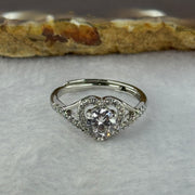 Cubic Zirconia in S925 Sliver Ring (Adjustable Size) 2.56g 6.8 by 6.5 by 3.9mm - Huangs Jadeite and Jewelry Pte Ltd