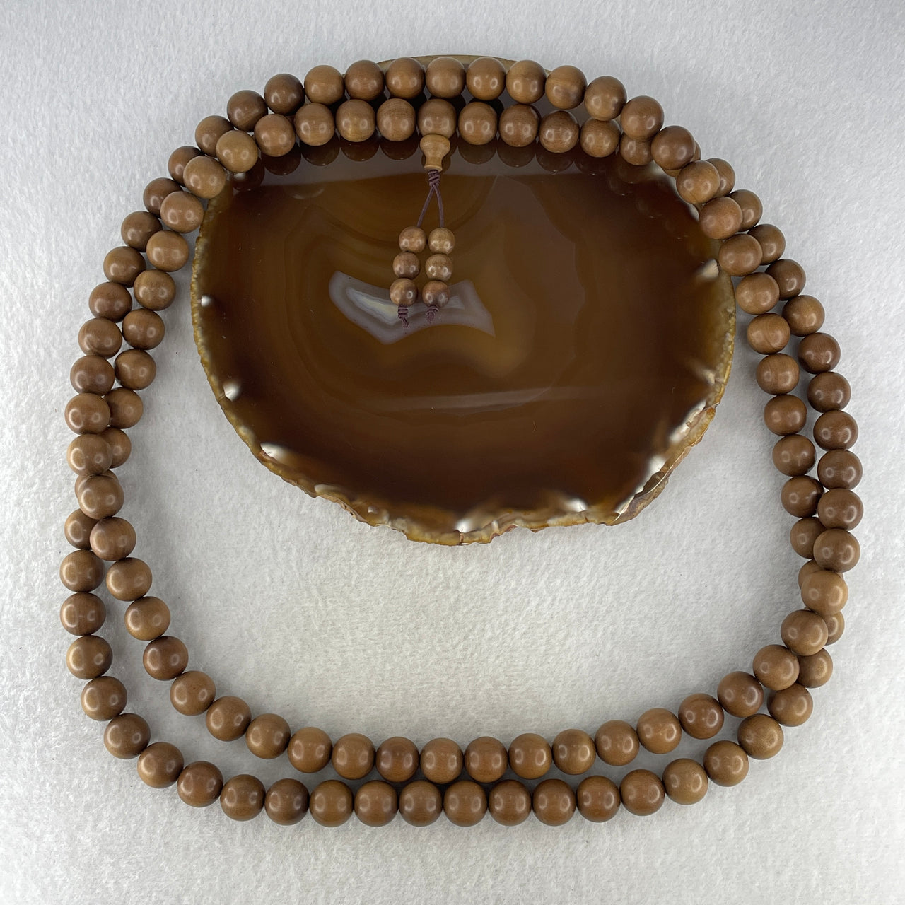 Natural India old tree sandalwood necklace 89.65g 12.1mm 111 beads 130cm - Huangs Jadeite and Jewelry Pte Ltd