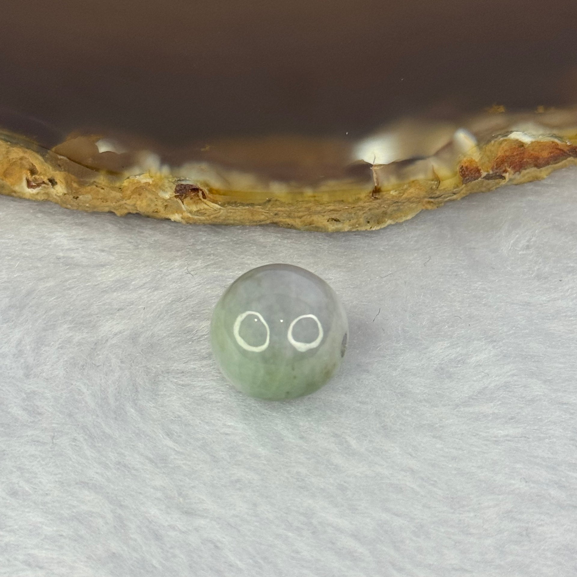 Type A Lavender with Green Patches Jadeite Bead for Bracelet/Necklace/Earrings/Ring 3.80g 13.0mm - Huangs Jadeite and Jewelry Pte Ltd