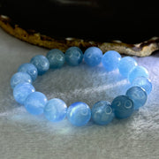 Natural Aquamarine Beads Bracelet 47.55g 19cm 12.8mm 17 Beads - Huangs Jadeite and Jewelry Pte Ltd