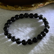 Natural Black Rutilated Quartz Beads Bracelet 天然黑发水晶手链 17.54g 15cm 8.4mm 23 Beads - Huangs Jadeite and Jewelry Pte Ltd