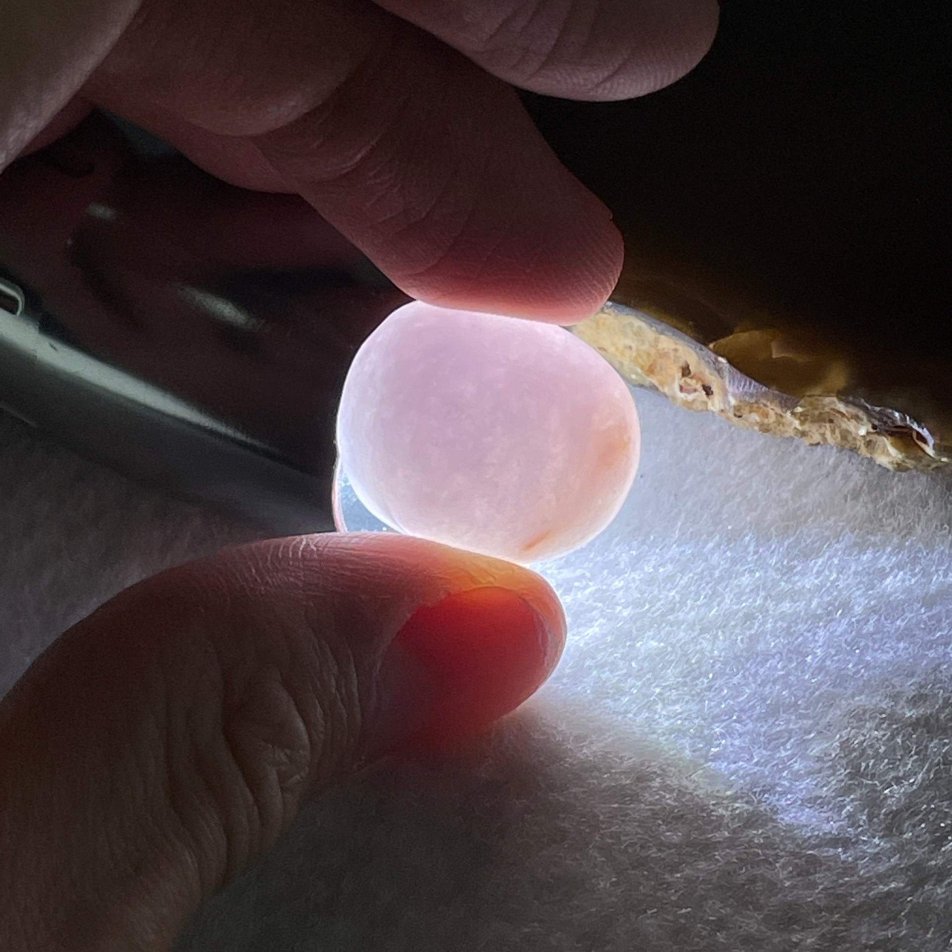 Natural Type A Lavender with Reddish Spot Jadeite Oval Shape Cabochon Stone for Setting 8.24g 21.2 by 16.7 by 10.5mm - Huangs Jadeite and Jewelry Pte Ltd