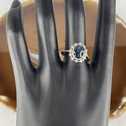 Natural-Synthetic-Blue-Star-Sapphire-with-Cubic-Zirconia-in-S925-Sliver-Ring-2.45g-9.3-by-6.8-by-3.5mm-(Adjustable-Size)