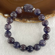 Good Grade Natural Purple Iolite with Rabbit Beads Bracelet 33.39g 16cm 11.4mm 16Beads - 16.8 by 12.6 by 11.3 Rabbit - Huangs Jadeite and Jewelry Pte Ltd