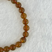 Natural Purple Amber Beads Bracelet 天然紫蜜琥珀手链 3.79g 15.5cm 6.4mm 28 Beads - Huangs Jadeite and Jewelry Pte Ltd