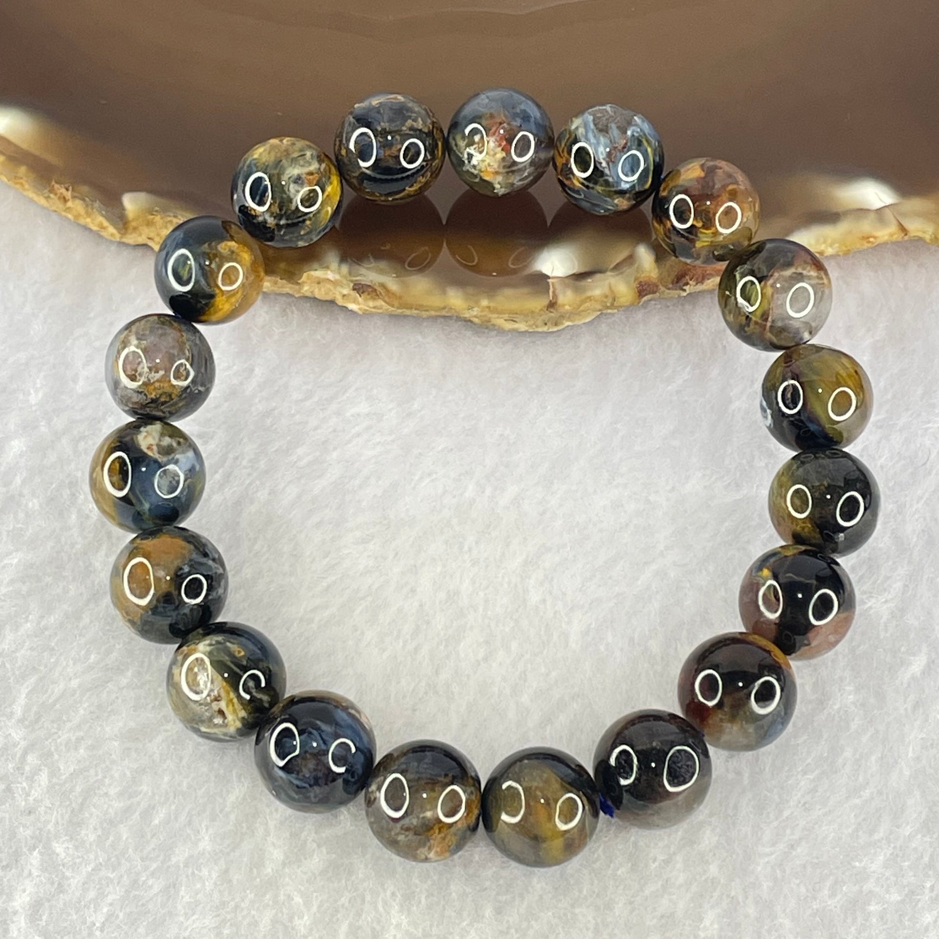 Good Grade Natural Petersite Beads Bracelet 31.46g 17cm 10.9mm 19 Beads - Huangs Jadeite and Jewelry Pte Ltd