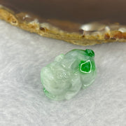 Type A Bright Green with Faint Lavender Jadeite Pixiu Pendent A货辣绿和浅紫罗兰翡翠貔貅吊坠 9.63g 23.5 by 14.6 by 13.3 mm - Huangs Jadeite and Jewelry Pte Ltd