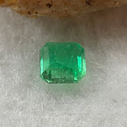 Natural Colombia Vivid Green Emerald (Beryl) Cut-Cornered Square Step cut 0.47ct 4.7 by 4.7 by 2.8mm - Huangs Jadeite and Jewelry Pte Ltd