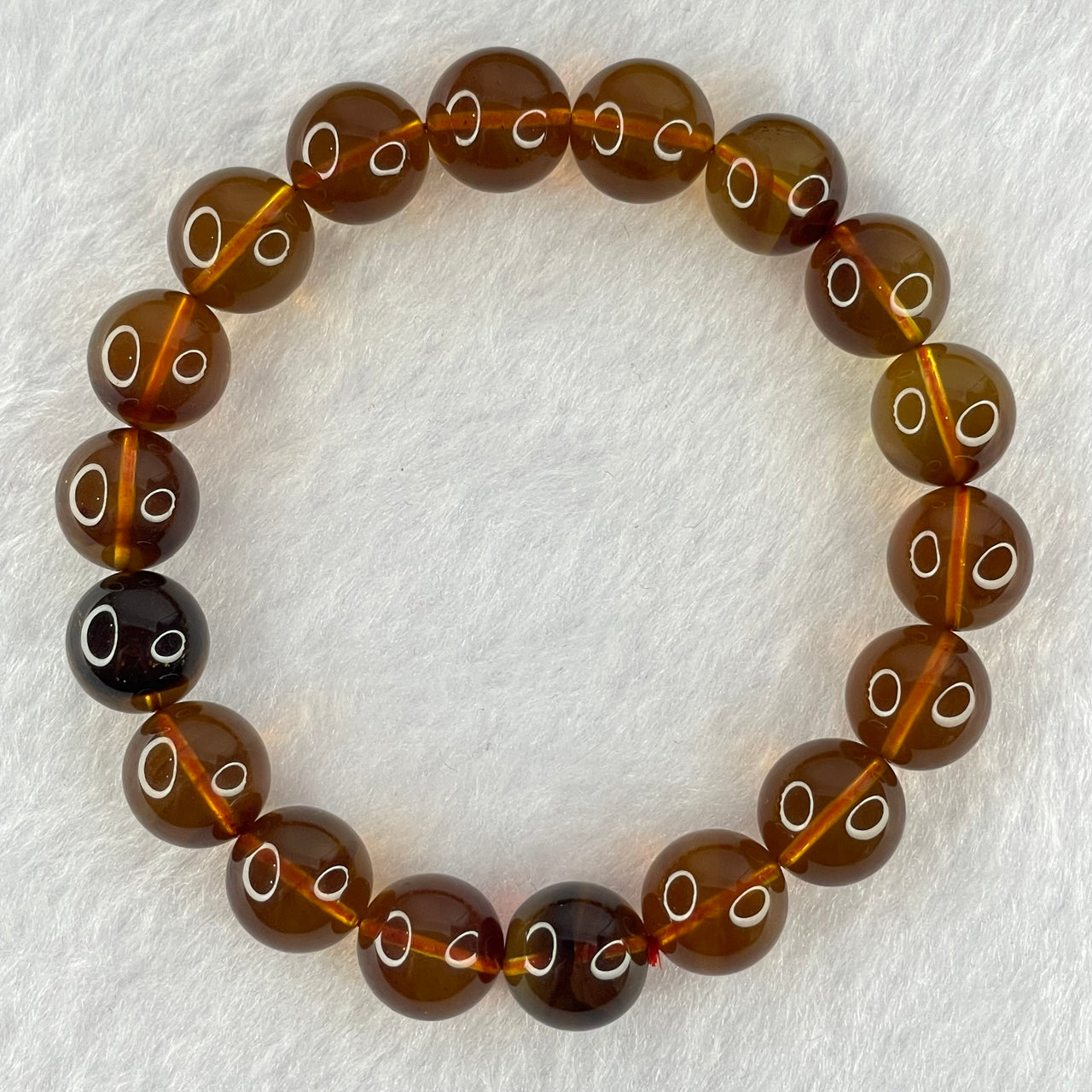 Natural Cognac Amber Beads Bracelet 10.72g 16.5cm 10.7mm 18 Beads - Huangs Jadeite and Jewelry Pte Ltd