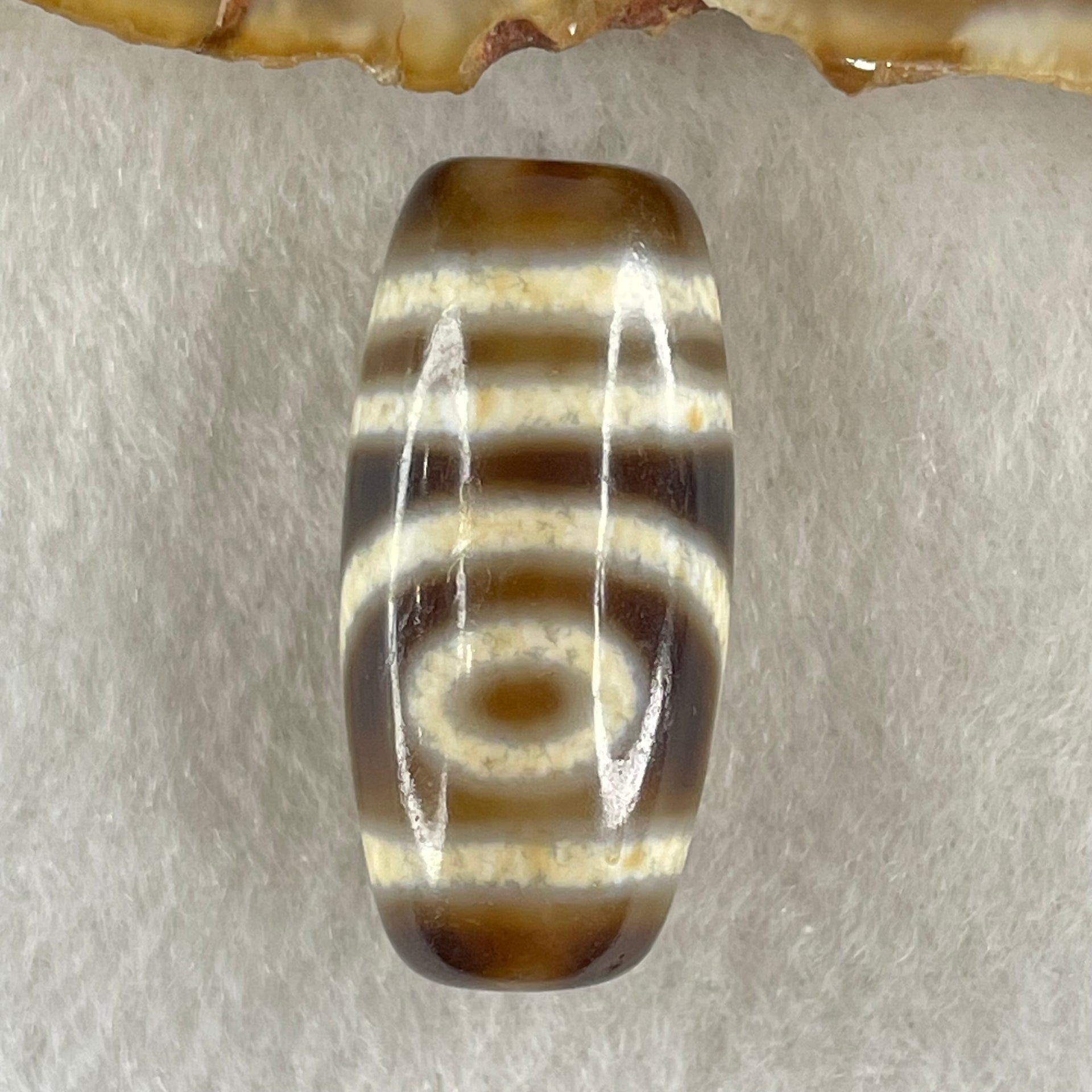 Natural Powerful Tibetan Old Oily Agate 2 Eyes Dzi Bead Heavenly Master (Tian Zhu) 二眼天诛 8.31g 28.9 by 13.7mm - Huangs Jadeite and Jewelry Pte Ltd