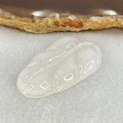 Type A White Jadeite Leaf Pendant 9.78g 40.5 by 23.9 by 6.3mm - Huangs Jadeite and Jewelry Pte Ltd