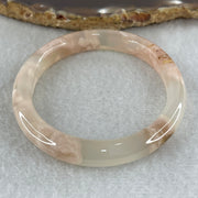 Natural Pink Flower Agate Oval Bangle Set | (63.99g | 54.6mm ID| 8.2 x 7.1mm | Blooming Self-Love & Emotional Renewal Anchor, Feng Shui Harmony & Petite Guifei Stacking Bangle Set) - Huangs Jadeite and Jewelry Pte Ltd
