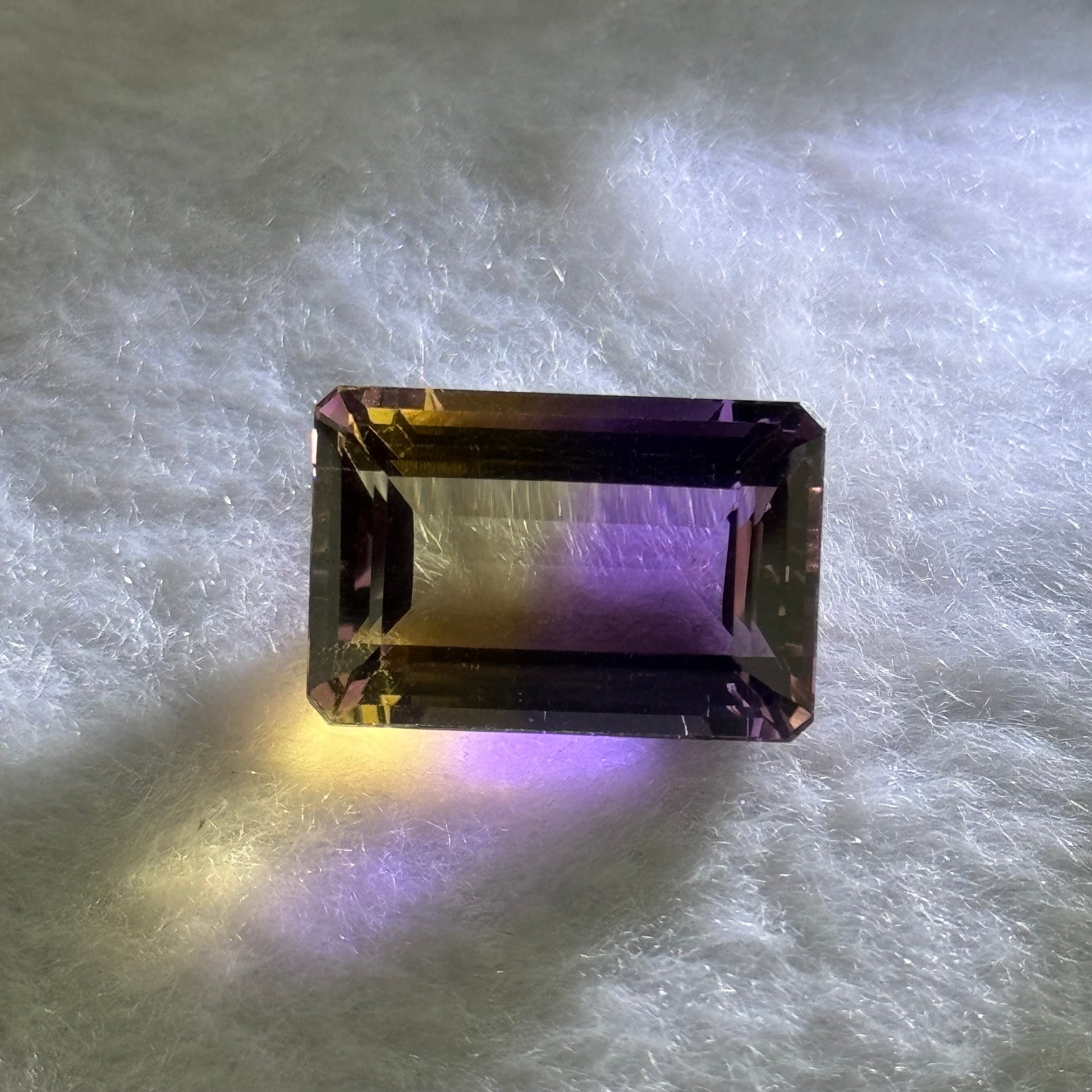 Natural Faceted Ametrine Parallelogram Shape 14.84ct 18.2 by 12.2 by 8.5mm - Huangs Jadeite and Jewelry Pte Ltd