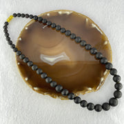 Natural Dark Matt Amber Beads Necklace 特一 31.52g 50cm 7.2 - 15.0mm 51 Beads - Huangs Jadeite and Jewelry Pte Ltd
