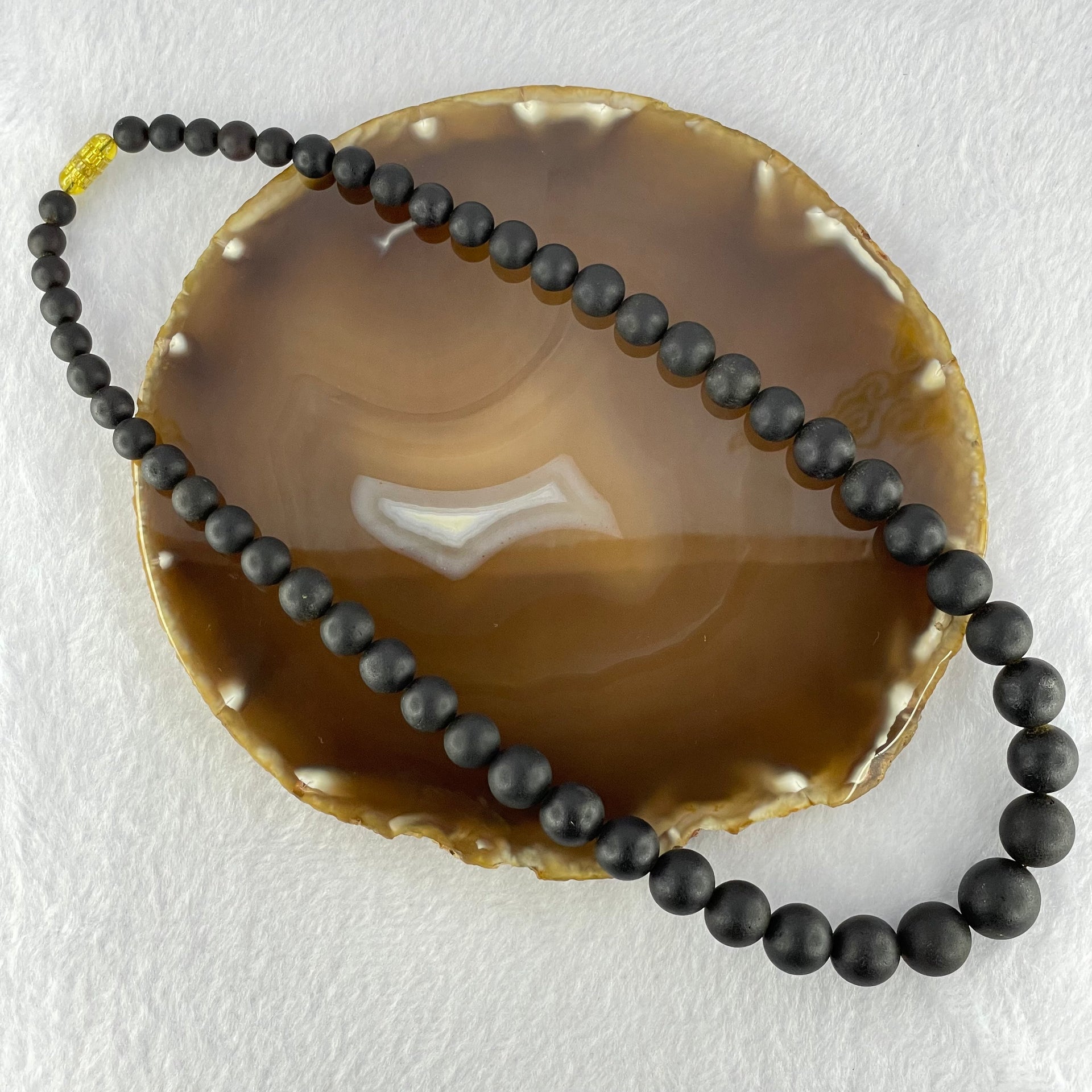 Natural Dark Matt Amber Beads Necklace 特一 31.52g 50cm 7.2 - 15.0mm 51 Beads - Huangs Jadeite and Jewelry Pte Ltd