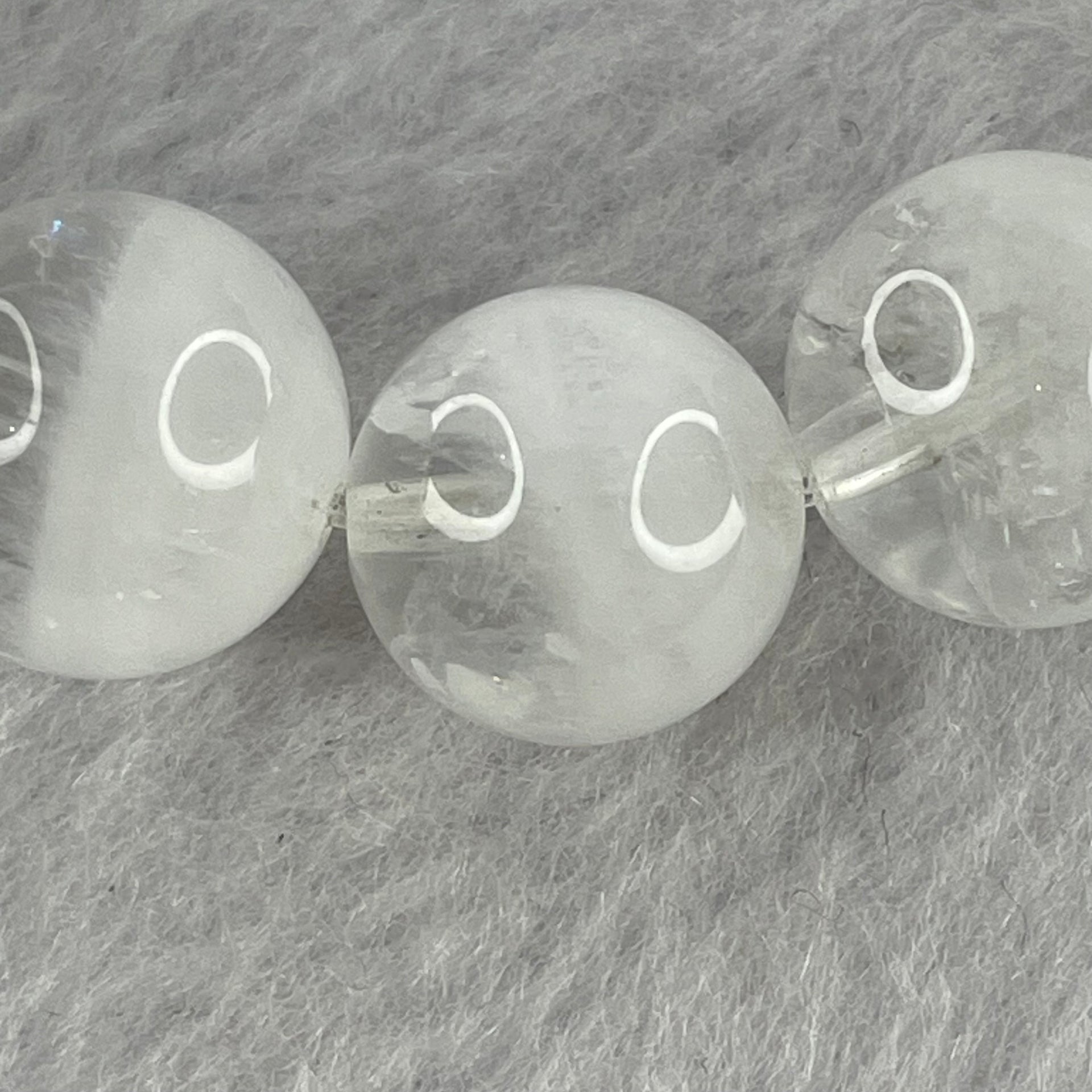 Natural White Phantom Quartz Beads Bracelet 44.82g 12.7mm 17 Beads - Huangs Jadeite and Jewelry Pte Ltd