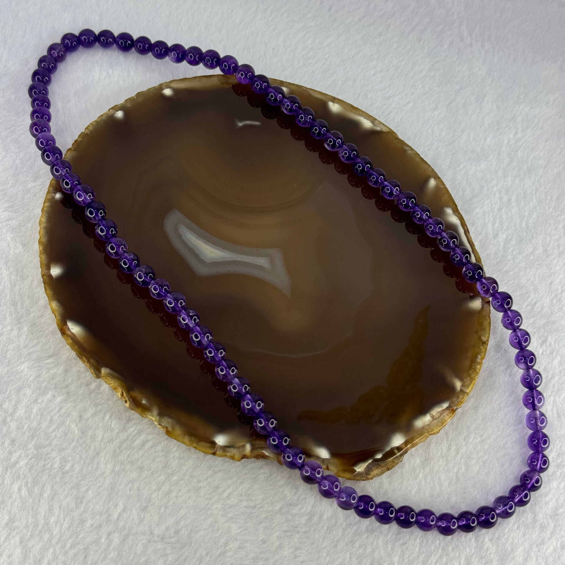 Good Grade Natural Amethyst Necklace 40.57g 52cm 7.5mm 78 Beads - Huangs Jadeite and Jewelry Pte Ltd