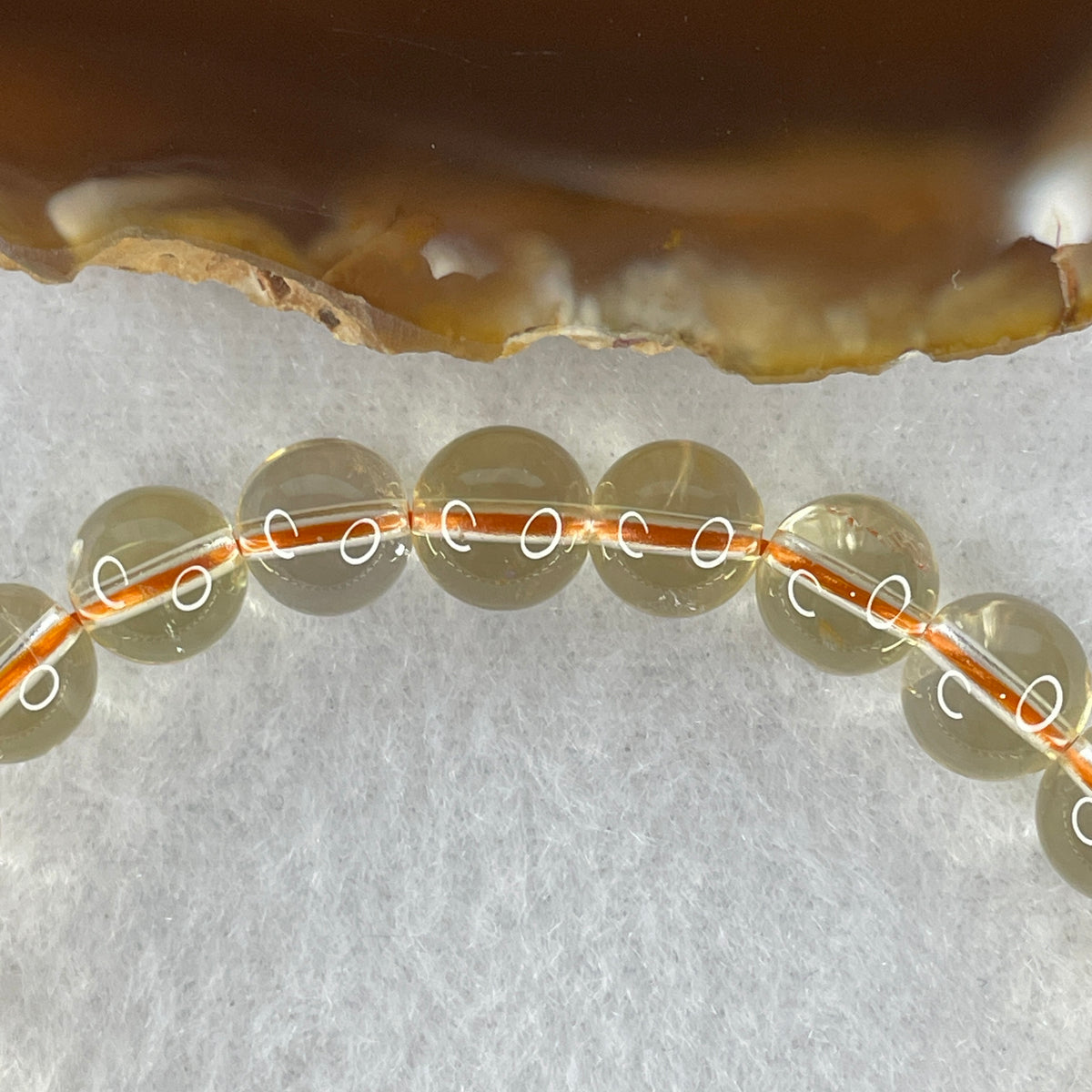Certified Above Average Grade Natural Yellow Citrine Crystal Beads Bracelet | 8.3mm Golden Merchant's Stone (17.35g | 15.5cm Wrist Sizing | 23 Beads)