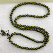 Green Wood Beads Necklace 18.08g 8.3mm 108 Beads - Huangs Jadeite and Jewelry Pte Ltd